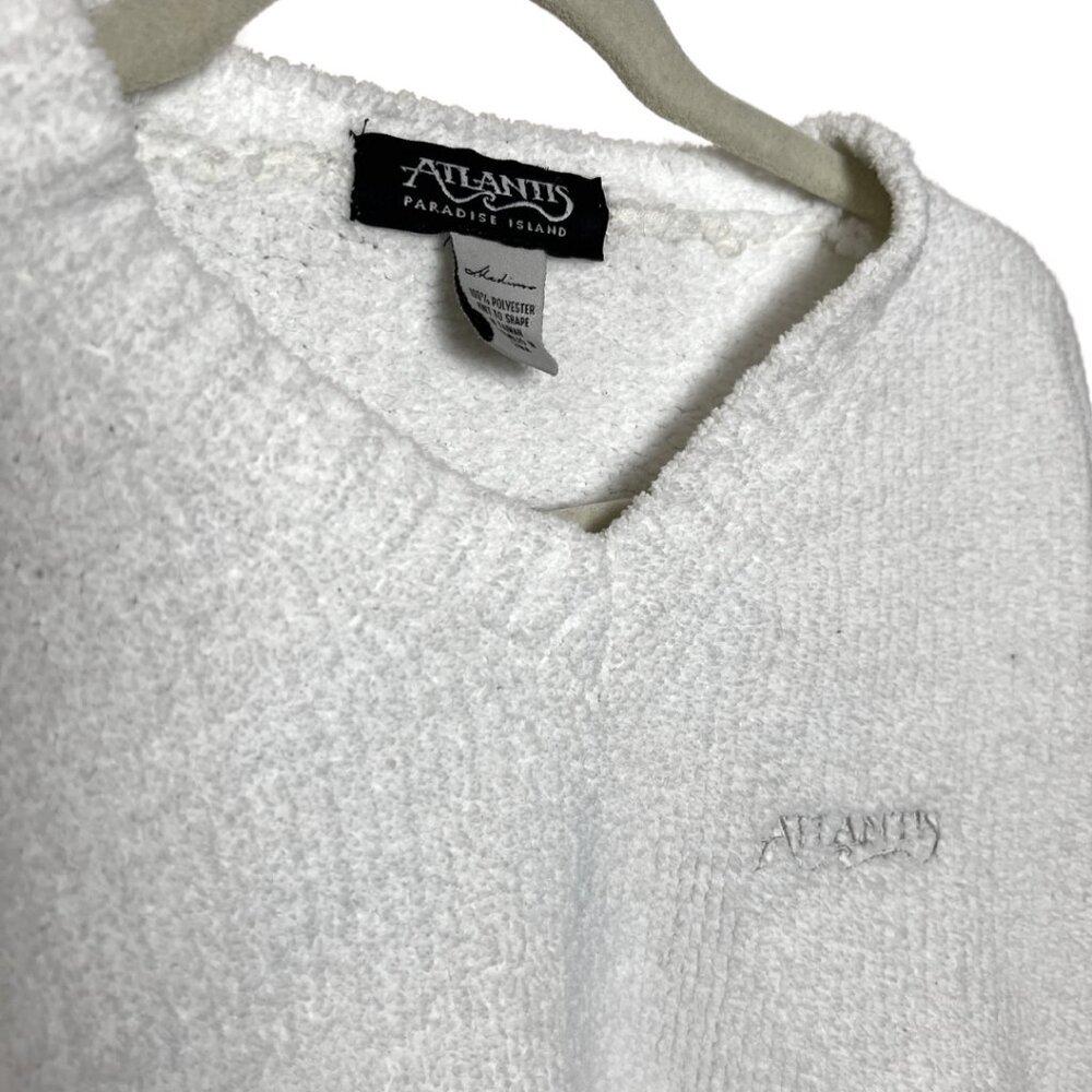 Atlantis Fleece White Long-Sleeve Pullover, S - Picture 8 of 8